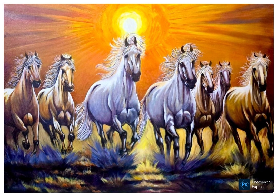 7 running horses