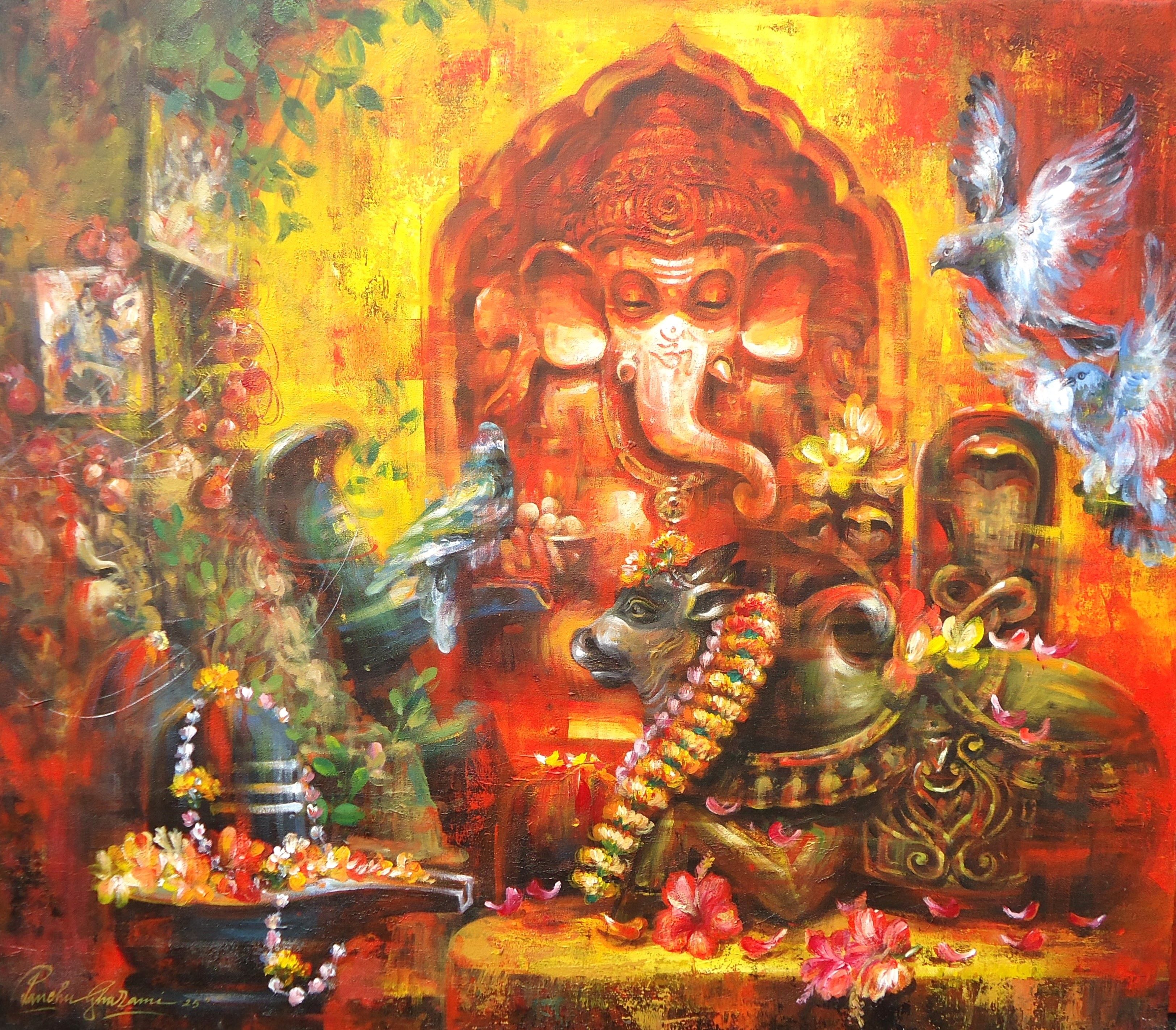 NANDI WITH GANESHA