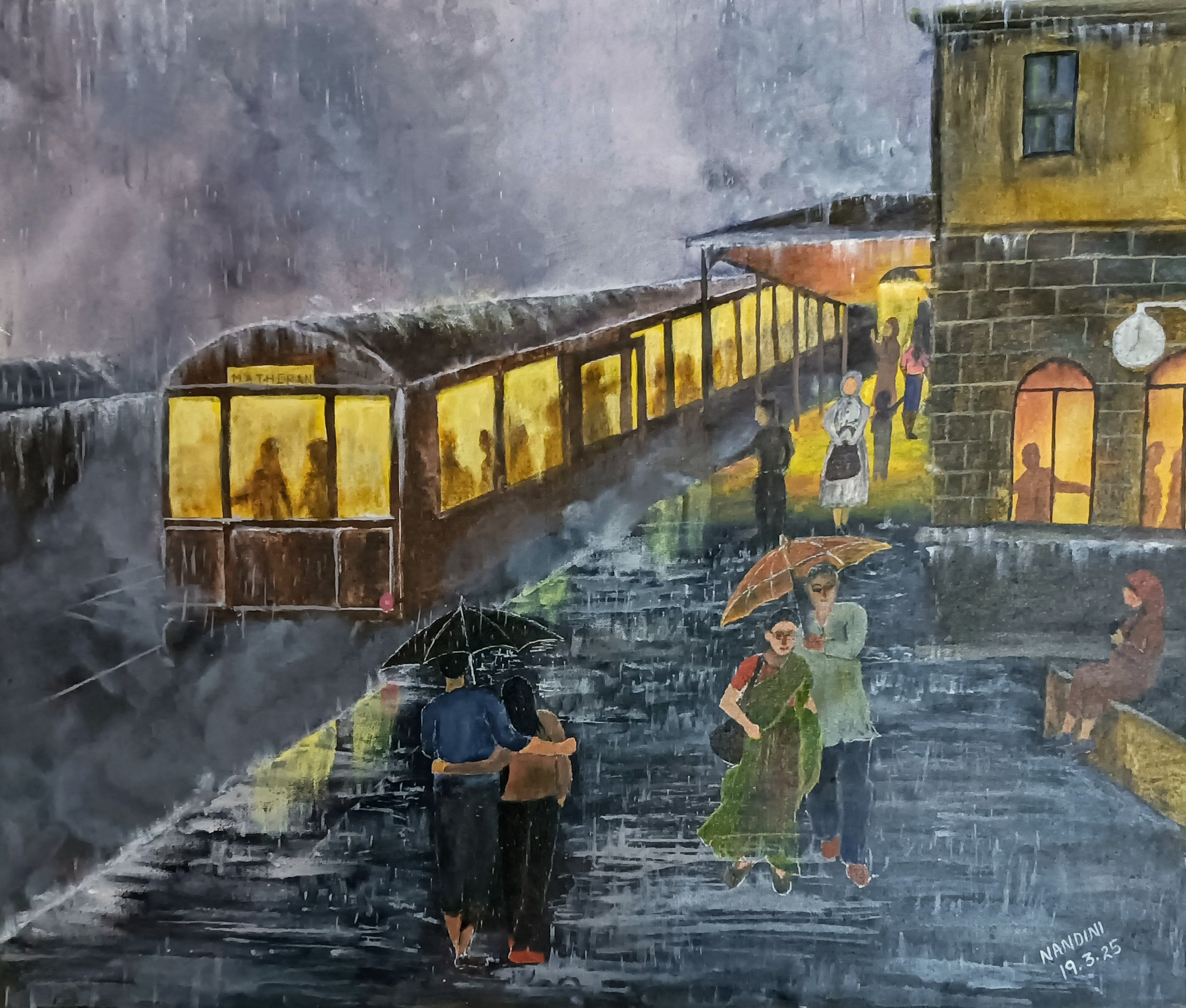 Train in the rain 
