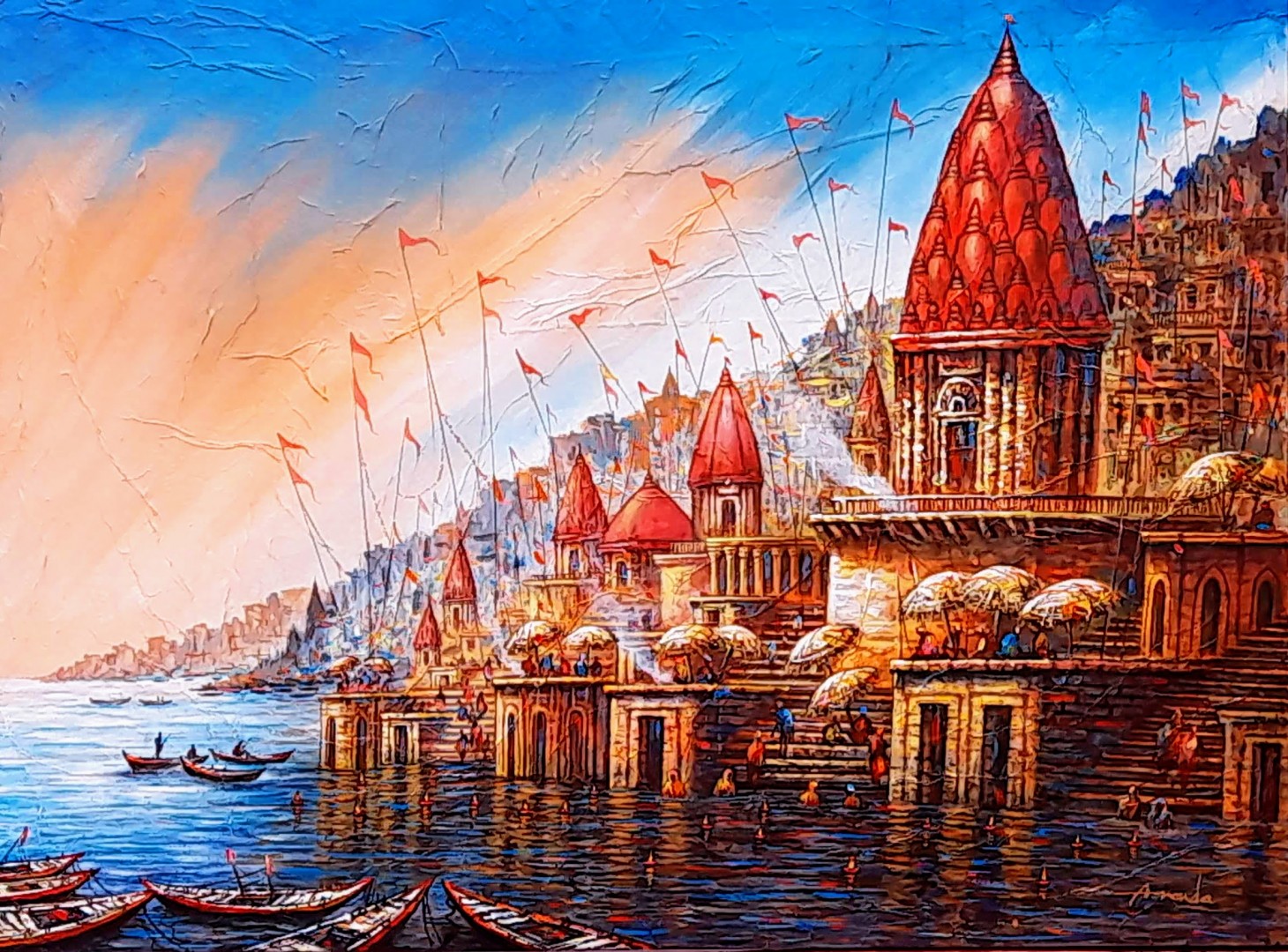 Colourful ghats of Banaras 