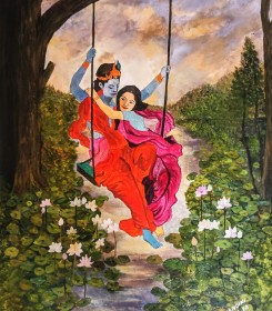 Radha Krishna in the swing 